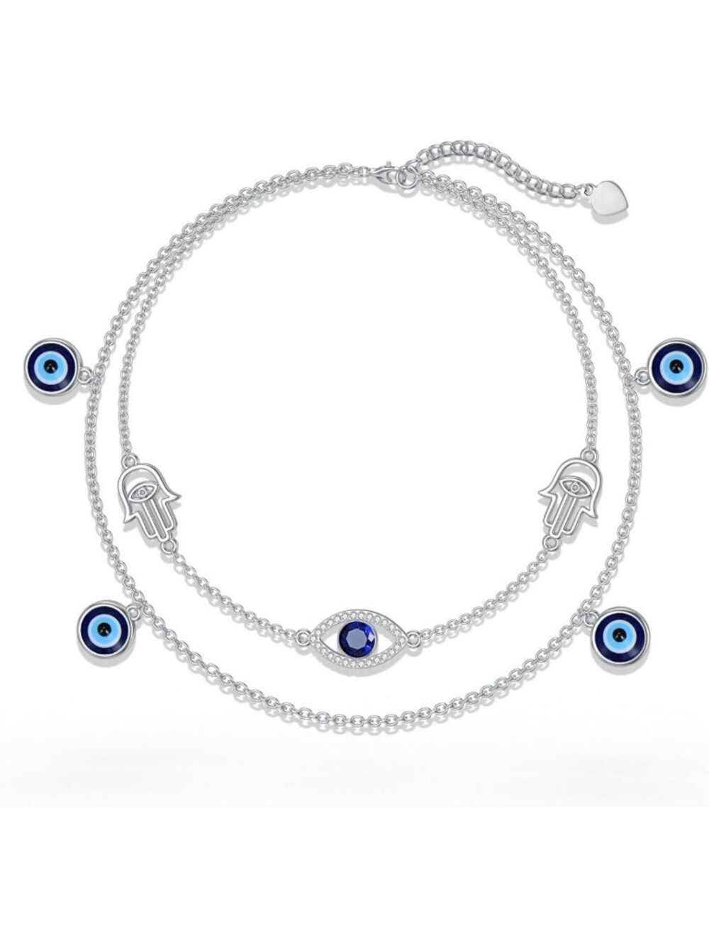 Sterling Silver Birthstone Anklet Bracelet for Women - Infinity, Butterfly, Evil